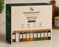 Nordpantry 12-Piece Glass Spice Jar Set with Bamboo Lids & Labels
