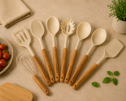 Nordpantry 12-Piece Silicone Kitchen Utensil Set with Holder