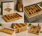 Nordpantry Premium Bamboo Expandable Drawer Organizer